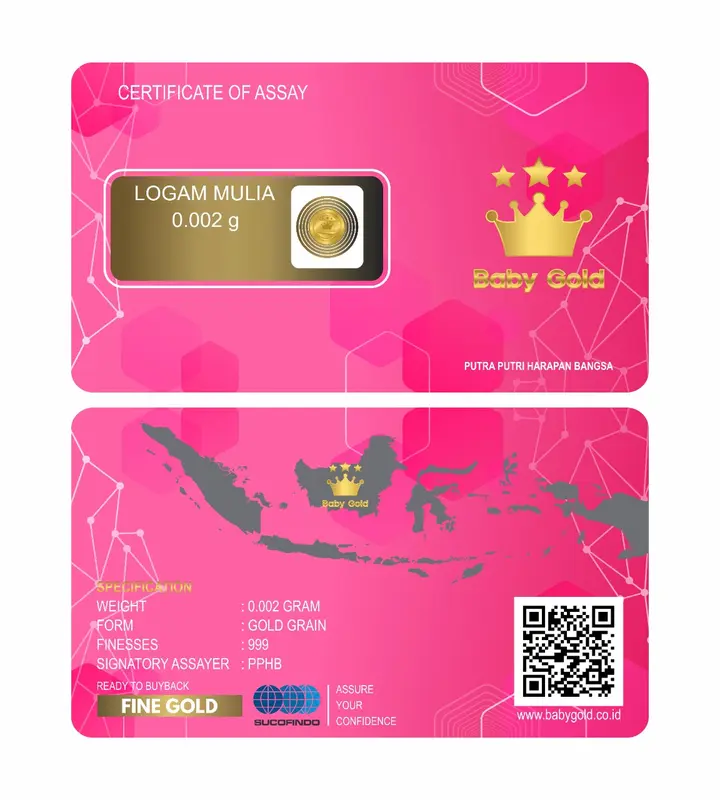 Logam Mulia BABY GOLD Emas Mini 0.002 gram 1