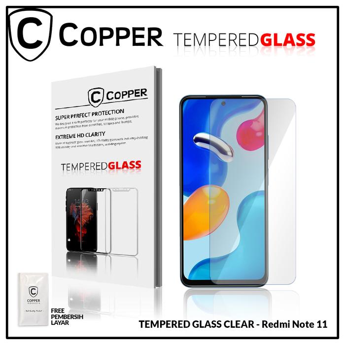 Gambar COPPER - Kompatibel untuk Redmi Note 11 - TEMPERED GLASS FULL CLEAR dari Copper Official Balikpapan Kota Balikpapan Tokopedia