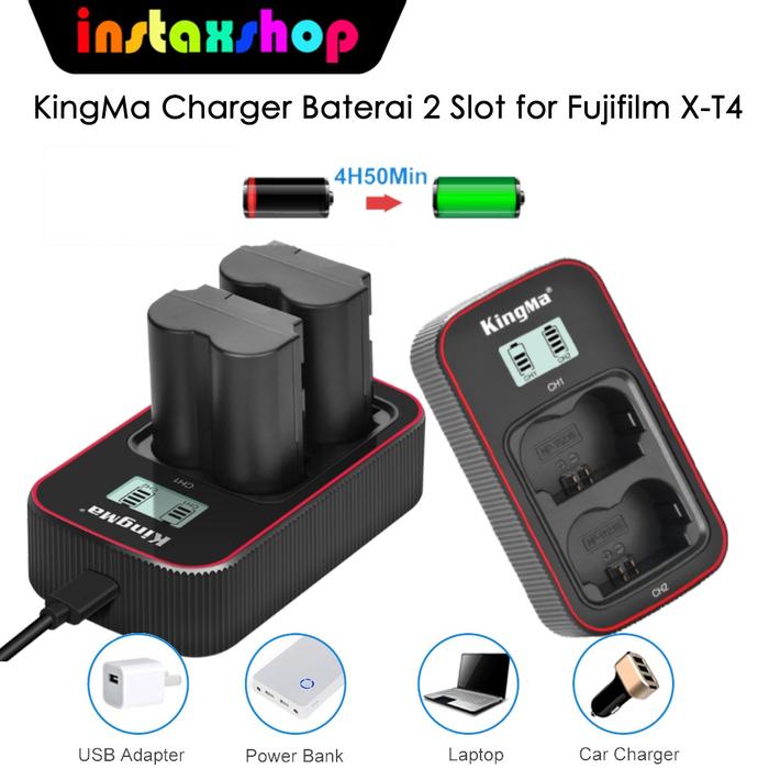 Gambar KingMa Charger Baterai 2 Slot for Fujifilm X-T4 NP-W235 dari Instaxshop Kota Bandung Tokopedia