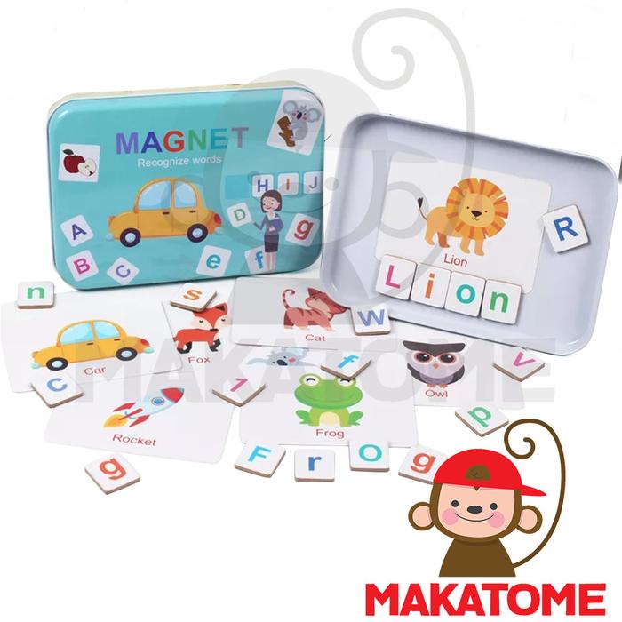 Gambar Letter Magnetic Tin Box Mainan Edukasi magnet spelling words toddler dari Makatome Shop Kota Tangerang Selatan Tokopedia