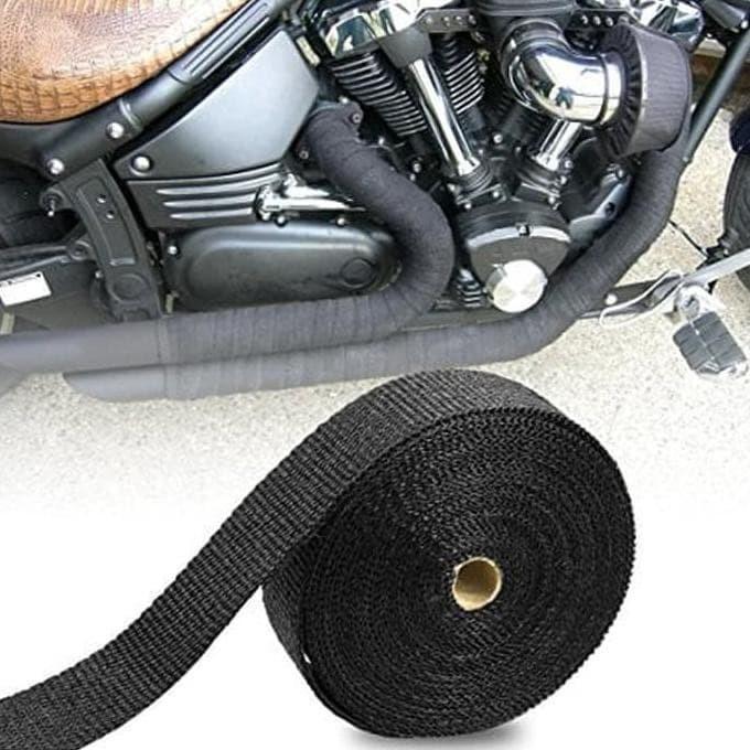 Gambar Exhaust Wrap Ori / Lakban Peredam Anti Panas Knalpot Motor Hitam Asli dari Ibra84shop Kab. Tangerang Tokopedia