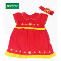 Gambar BANANA Dress Bayi Perempuan Merah Kombinasi Kuning Bordir + Bando - XS dari BANANA Official Store Kota Administrasi Jakarta Timur 1 Tokopedia