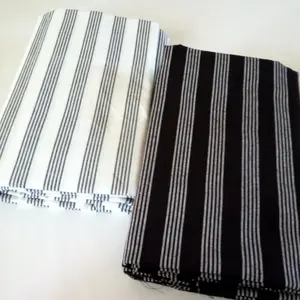 Kain Batik Tenun Lurik - Hitam Strip Putih 5