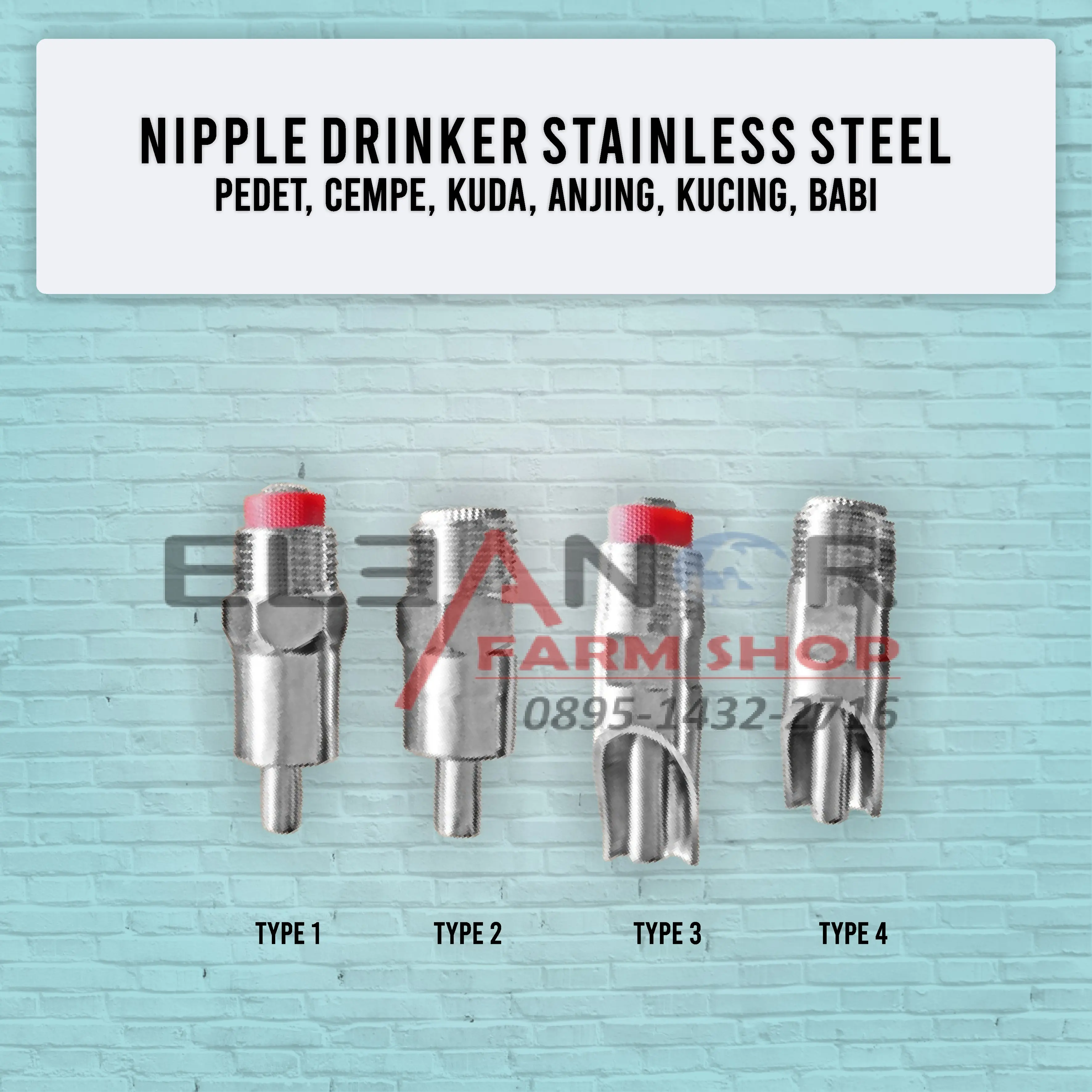 Nipple Nipel Domba Babi Anjing Stainless Steel Alat Minum Hewan Ternak