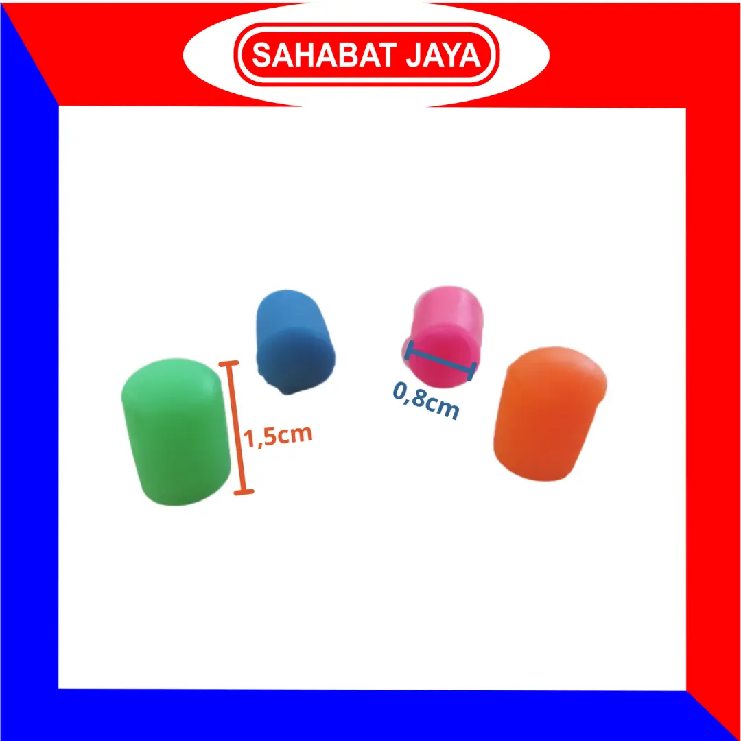 TUTUP KARET BULAT COP / KOP PIPA ALUMINIUM 3/8" 3PER8 INCH WARNA