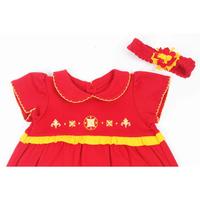 Gambar BANANA Dress Bayi Perempuan Merah Kombinasi Kuning Bordir + Bando - XS dari BANANA Official Store Kota Administrasi Jakarta Timur 2 Tokopedia
