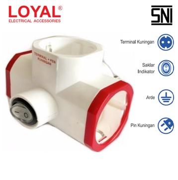 Gambar LOYAL T Arde Steker + Saklar Lampu Colokan Cabang 3 Lubang LY-912SK dari Britplaza Kota Depok Tokopedia