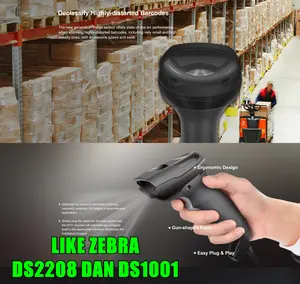 2 DIMENSI SCANNER BARCODE HPRT N101 N| N 101 USB PESAING ZEBRA DS1001