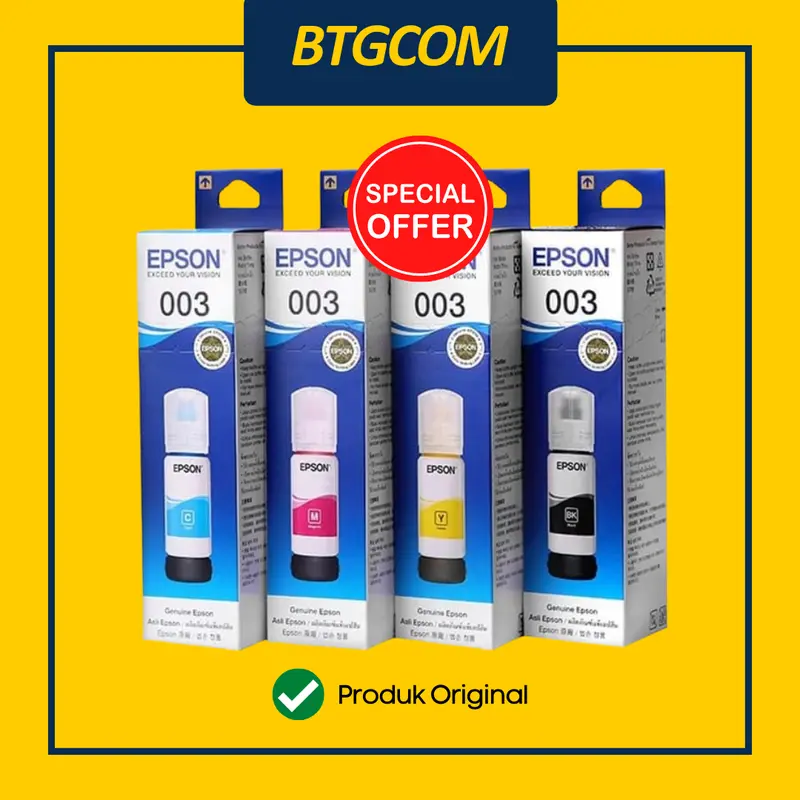 Epson 003 Black Cyan Magenta Yellow BK C M Y CL Tinta Ori