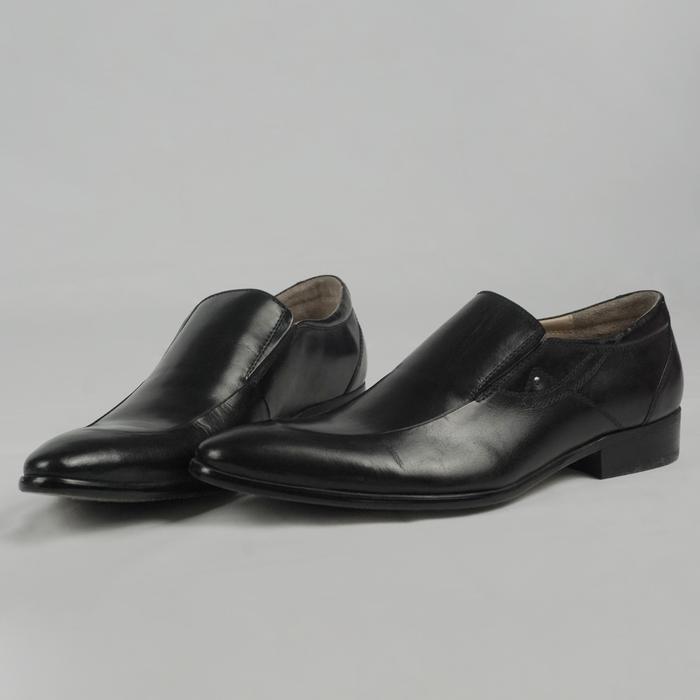 Gambar SEPATU SLIP-ON KULIT PRIA BARKER - BLACK (BARANG REJECT FELIX VERGUSO) - Black, 39 dari Foximas Footwear Kota Bandung Tokopedia