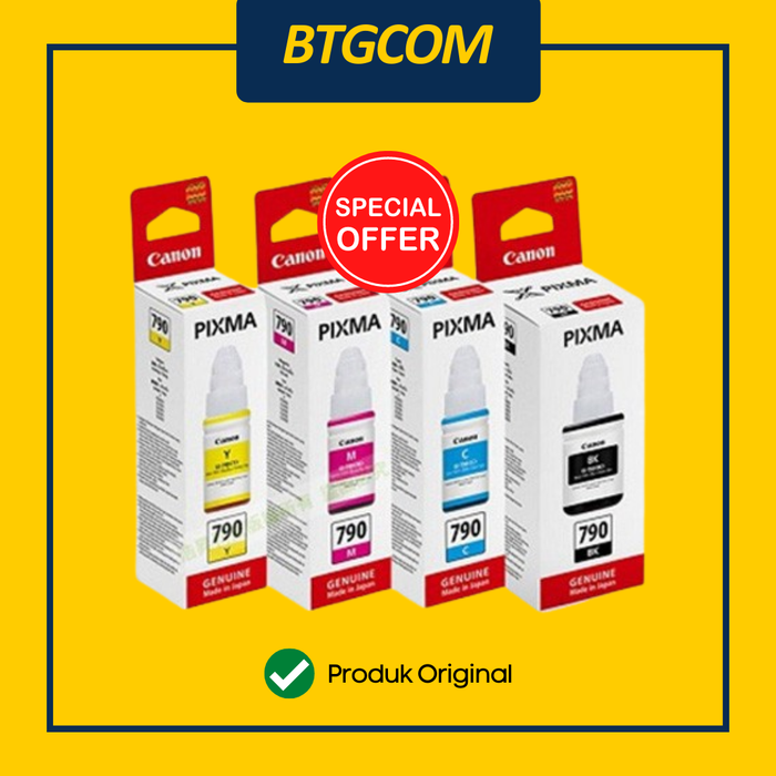 Gambar Canon 790 Black Cyan Magenta Yellow BK C M Y Tinta GI790 GI Ori dari btgcom Kota Denpasar Tokopedia