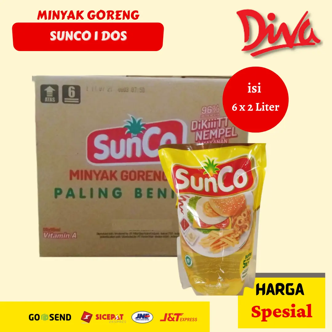 [1 karton ] Minyak goreng Sunco Refil isi 6 x 2 Liter