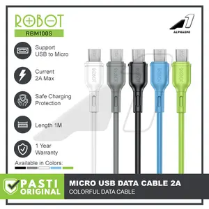 ROBOT Kabel Data Micro USB RBM100S Kabel Charger Casan HP Android