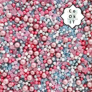 (10Gr) PinkBlue Rock Candy Mix Taburan Sprinkle Cake Gula Hiasan Kue