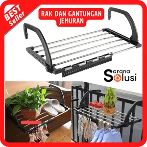 rak gantungan baju jemuran stainless steel kuat serbaguna