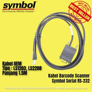 Kabel Barcode Scanner Serial RS-232 Symbol LS 1203 / LS 2208