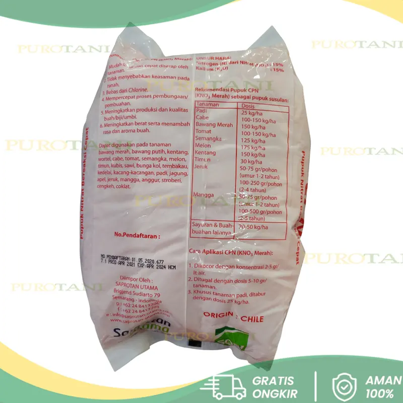 Pupuk Prill CPN KNO3 Merah 2 KG Pak Tani
