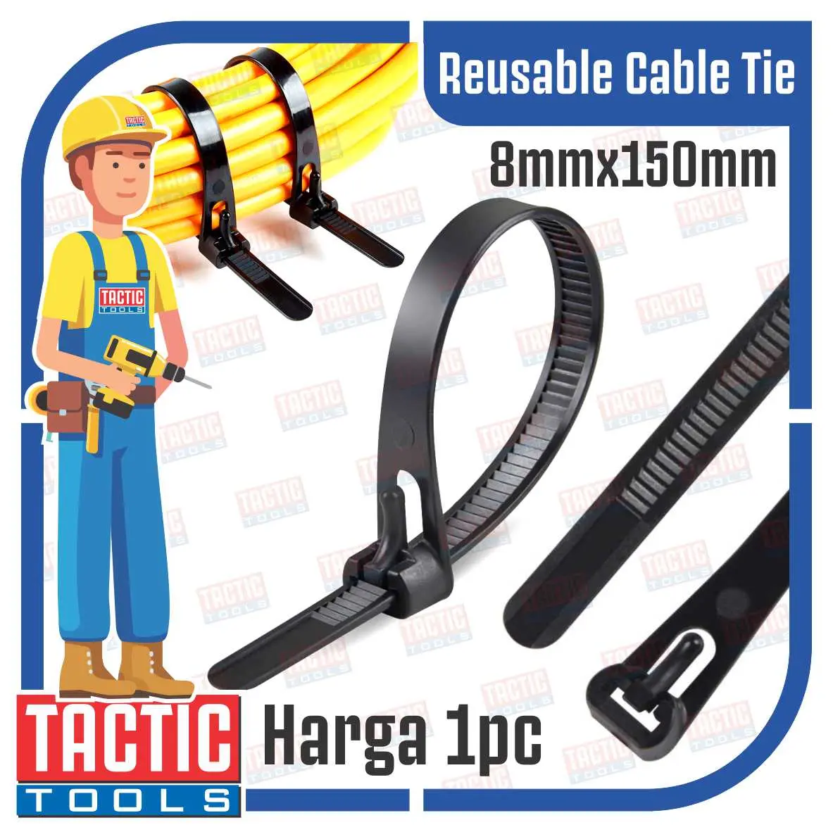 Kabel Ties Reusable / Tali Pengikat Kabel Bisa Pakai Ulang