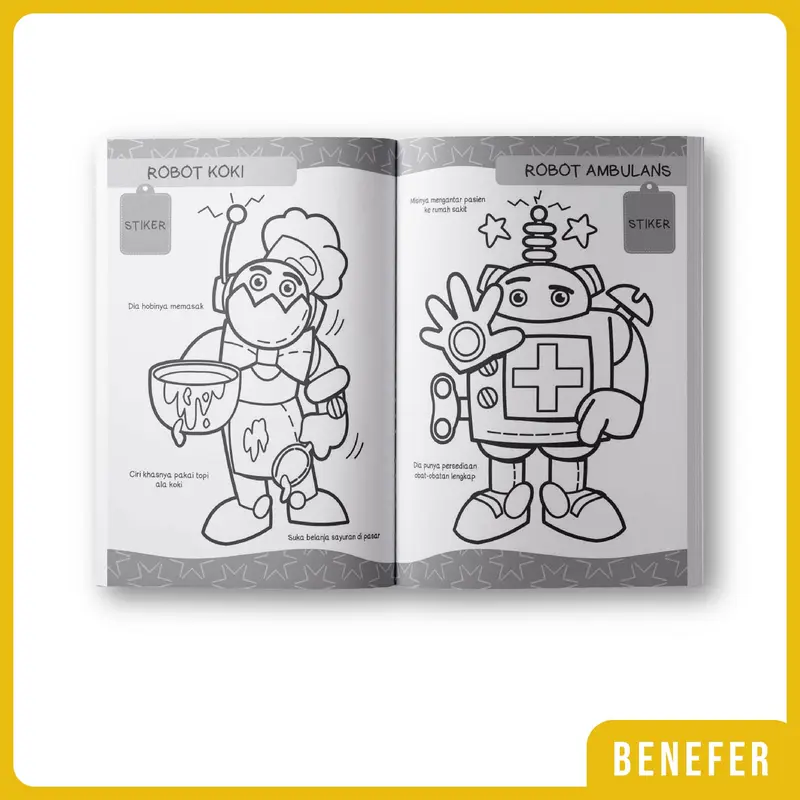 Buku Mewarnai Binatang, Kendaraan, Benda, Robot, Dino, Peri, Balita 2
