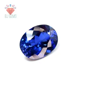 Blue Safir Catam Bangkok Oval Corundum Lab Hand cutting
