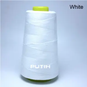 1 Pcs Benang Jahit 20/2 Katun Untuk Jeans Tas Jaket Kulit Putih