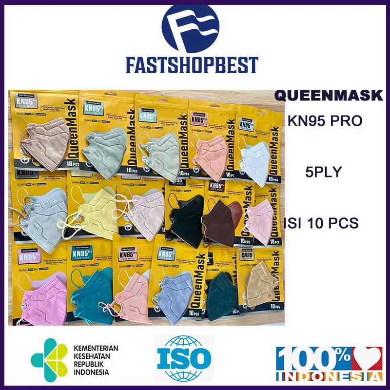 [QUEEN]MASKER KN95 PRO 6D PREMIUMMASK 1 Pack isi 10 PCS NEW! PRO
