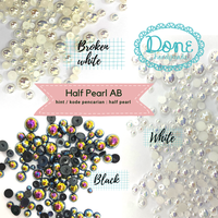 Gambar Half pearl mutiara belah payet tempel rhinestone mutiara AB aksesoris - white dari Done Handymade Kota Administrasi Jakarta Barat 1 Tokopedia