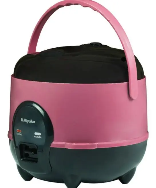 Miyako Magic Com Rice Cooker Mini 0.6 Anti Lengket MCM 606 SBC 606 SBC 3 in 1 Pemasak Nasi Mengukus & Menghangatkan dengan Lapisan NANOAL Anti Gores & Mudah Dibersihkan Hitam Pink