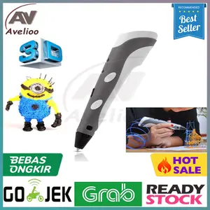 3D Stereoscopic Printing Pen for 3D Drawing - White/Black