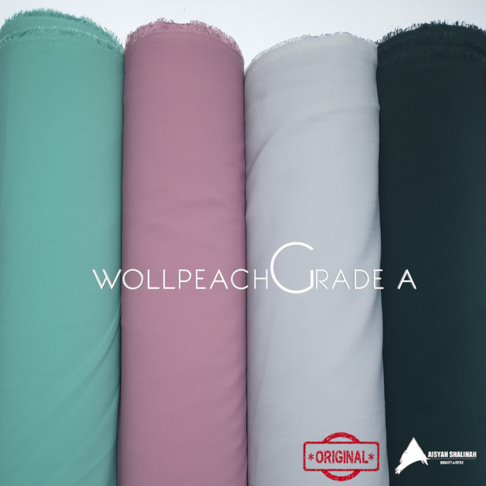 Gambar BAHAN WOLFIS GRADE A WOLFIS PREMIUM WOLFIS CREPE KAIN WOOLPEACH dari aisyahshalihah Kab. Sukoharjo Tokopedia