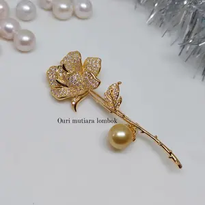 brooch / bros mutiara laut asli lombok bersertifikat asli original