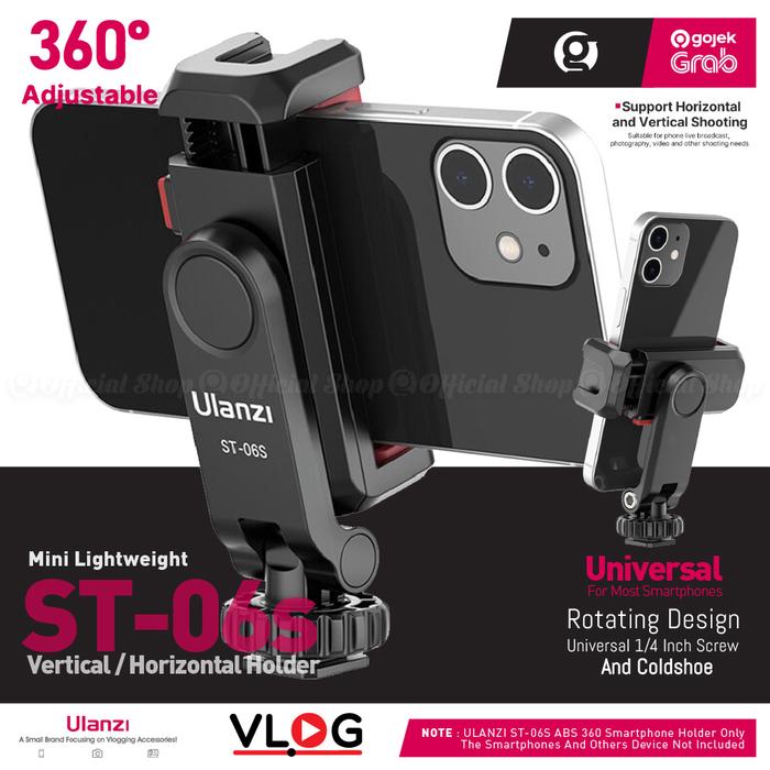 Gambar ULANZI ST-06S Holder Smartphone HP Z-Axis 360 with 2 Cold Shoe Vlog dari G-Rex Kota Administrasi Jakarta Barat Tokopedia