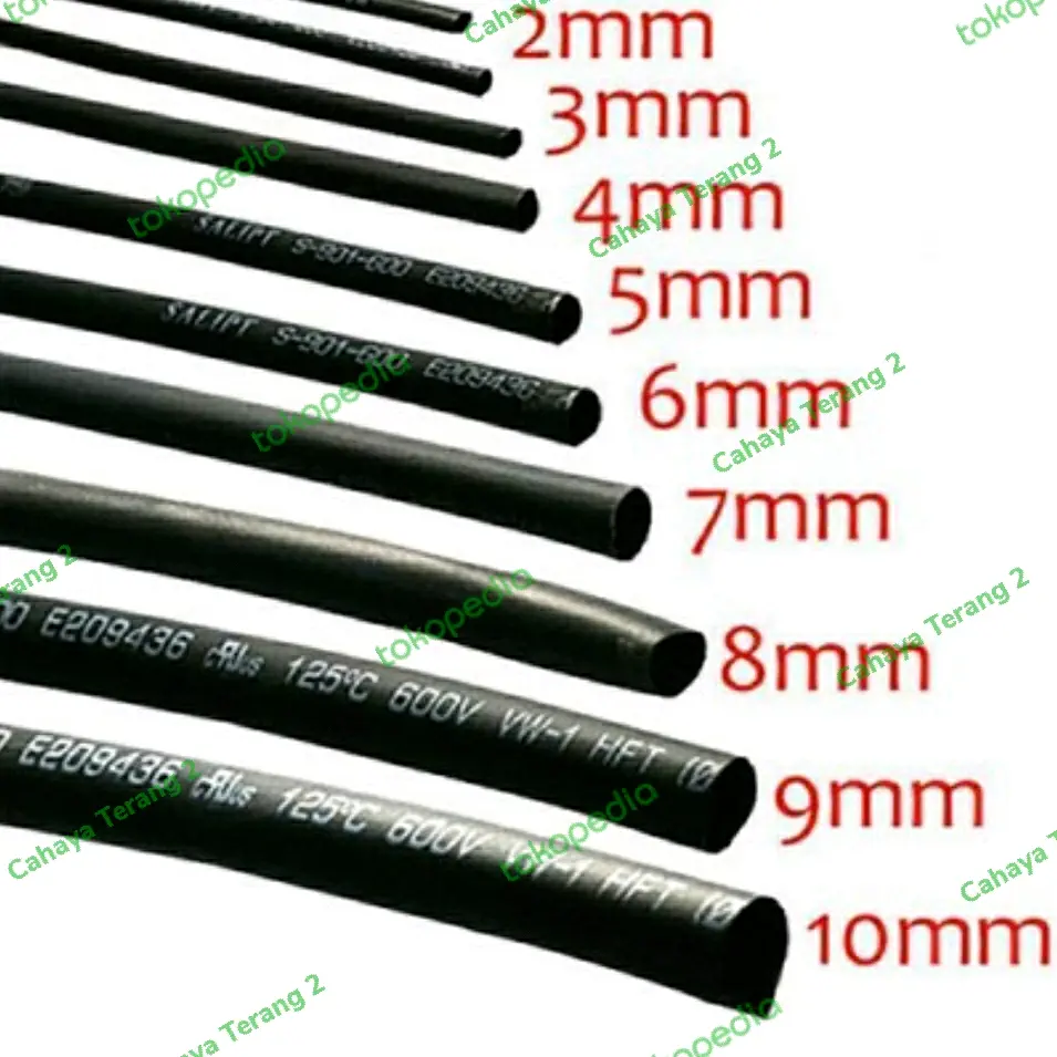 Heat Shrink Tube 5mm Isolasi Bakar 5mm Selongsong Kabel Per 10Cm