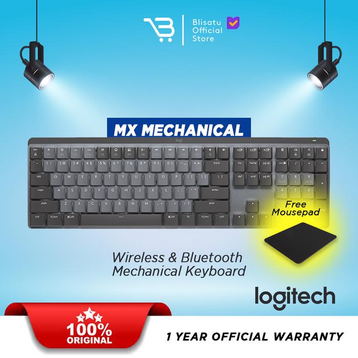 Gambar Logitech MX Mechanical Tactile Keyboard Wireless Bluetooth Backlit dari Blisatu.id Kota Administrasi Jakarta Pusat Tokopedia