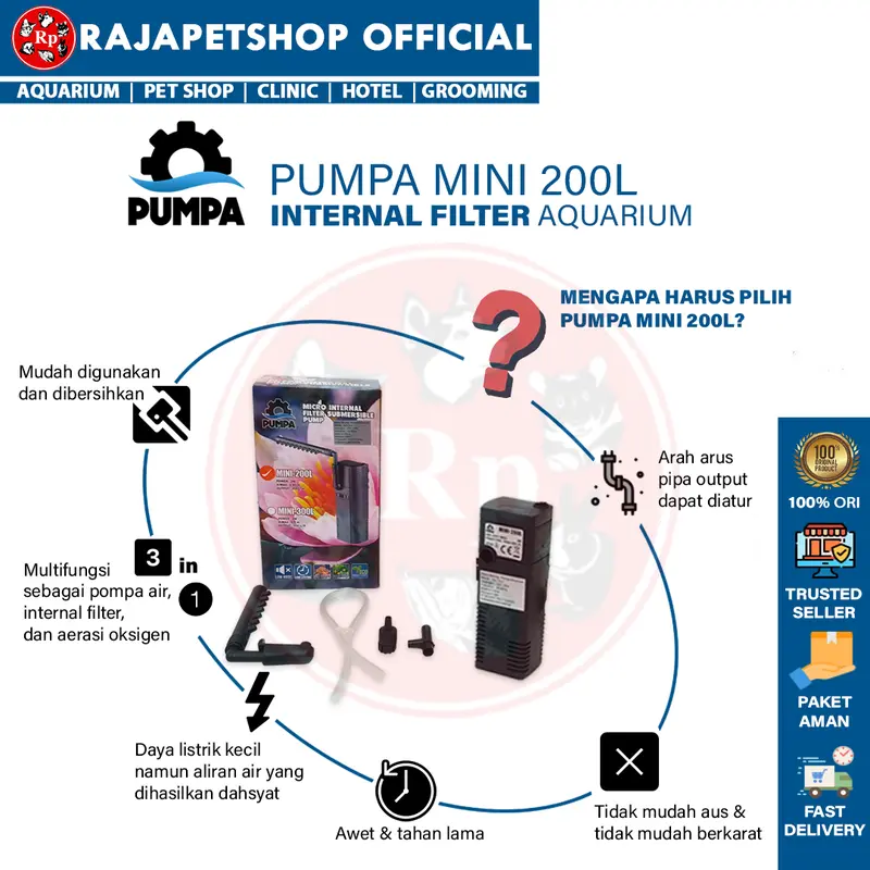 ( INTERNAL FILTER ) SUNSUN PUMPA MINI 200L AQUARIUM AQUASCAPE 2