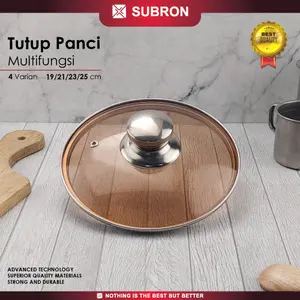 SUBRON Tutup Panci Sup 16cm 18cm 20cm 22cm 24cm 26cm Milk Pot Kaca Tebal Soup Pan Knob Stainless Lubang Udara Murah