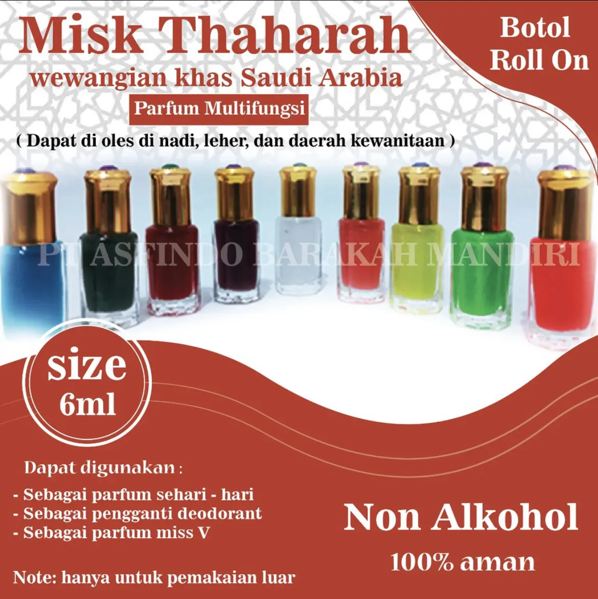 Beli 2 Gratis 1 Misk Thaharah 6 ml-Parfum wanita misk Thaharah