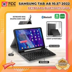 Aksesoris untuk Samsung Tab A8 10.5 2022 X205 Keyboard Case Flip Cover Sarung Casing