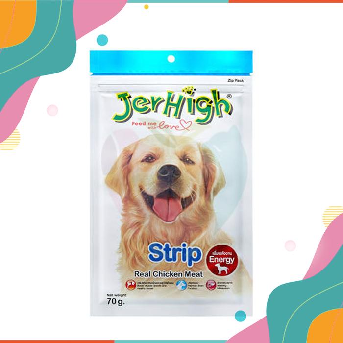 Gambar JERHIGH/ STRIP/ REAL CHICKEN MEAT/ DOG SNACK/ 70 GRAM dari Petlove Center Kota Administrasi Jakarta Selatan Tokopedia