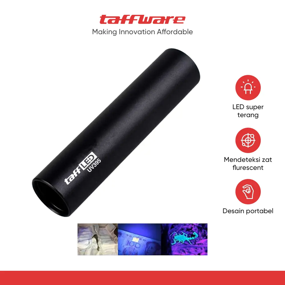 TaffLED Senter LED Mini Ultraviolet USB Rechargeable 395nm - UV395