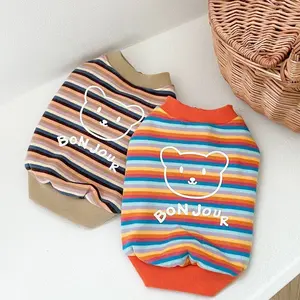 Bon Jour bear stripe top (baju anjing kucing)
