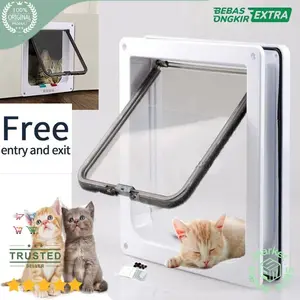 Cat Dog Flap Door Pintu Masuk Kucing Anjing 4 way Original