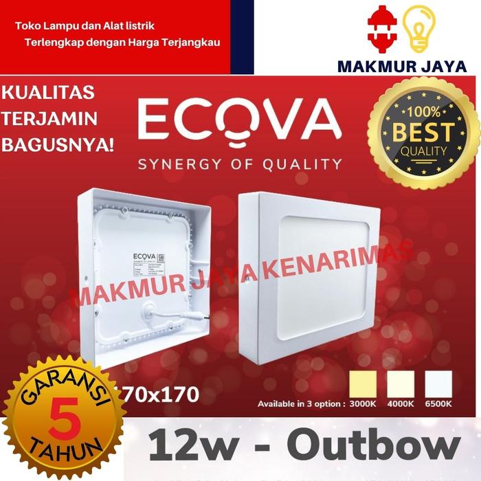 Gambar LAMPU LED PANEL LIGHT 12W DOWNLIGHT PUTIH OUTBOW SEGI KOTAK 12W ECOVA dari MAKMUR JAYA KENARIMAS Kota Administrasi Jakarta Pusat Tokopedia