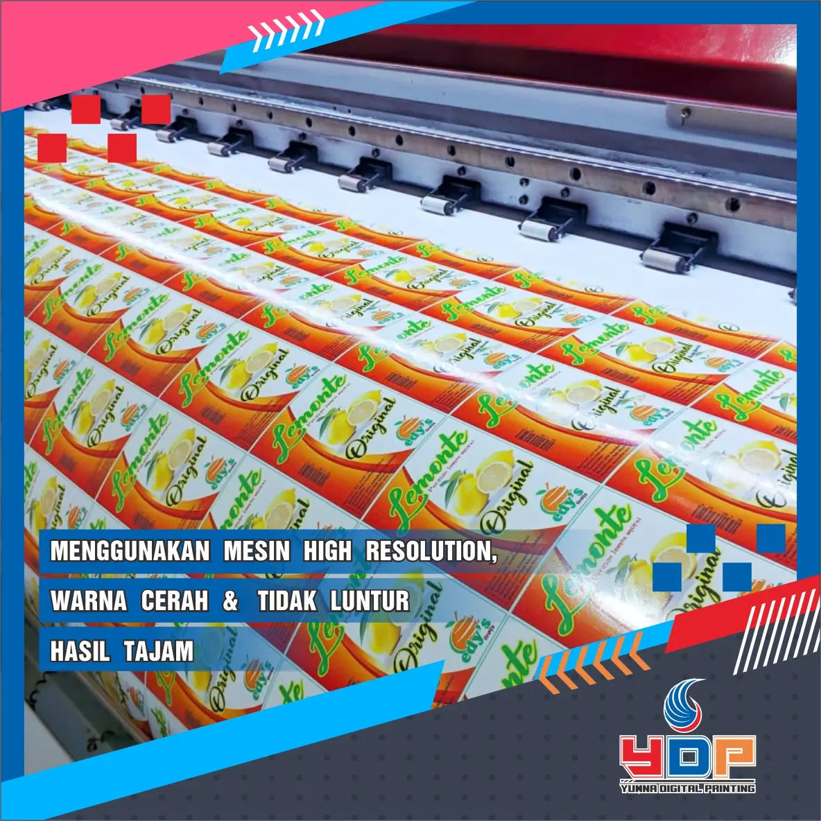 Cetak Stiker China 1.2m x 1m mesin Indoor