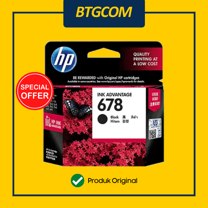 Gambar HP 678 Black Hitam BK Tinta Catridge Catrid HP678 Ori dari btgcom Kota Denpasar Tokopedia