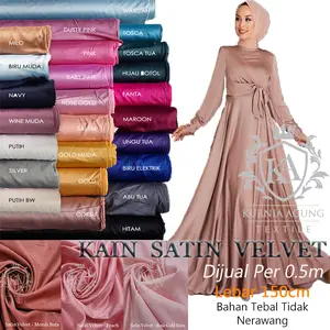 Kain SATIN VELVET METERANx150CM LEBAR PREMIUM by Roberto Cavali Gelap
