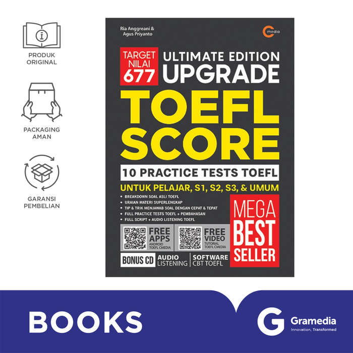 Gambar Ultimate Edition Upgrade Toefl Score (Plus Cd) dari Gramedia Kota Administrasi Jakarta Utara Tokopedia
