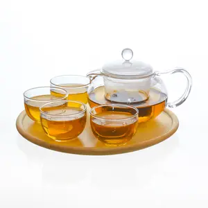 SUJI Kazumi Teaset 4 cups-Teko Cangkir Gelas Glass Set Teh Saji Cantik