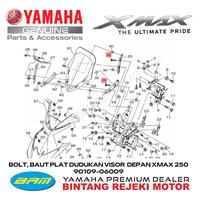 Gambar BOLT, BAUT PLAT DUDUKAN VISOR DEPAN XMAX 250 90109-06009 dari Yamaha Bintang Rejeki Motor Kab. Bandung 3 Tokopedia