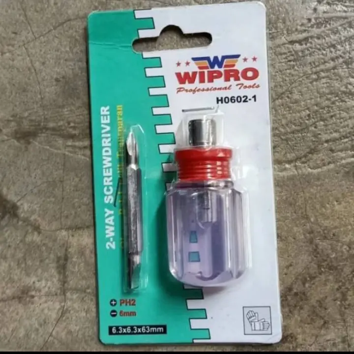 Obeng bolak balik stubby 2 way H0602-1 transparant handle WIPRO